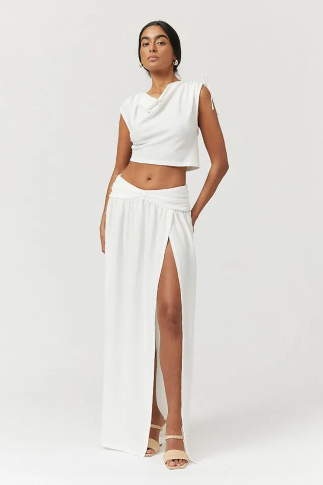 Shop SUBOO Matching Sets Jacqui Rouched Maxi Skirt 8211 White