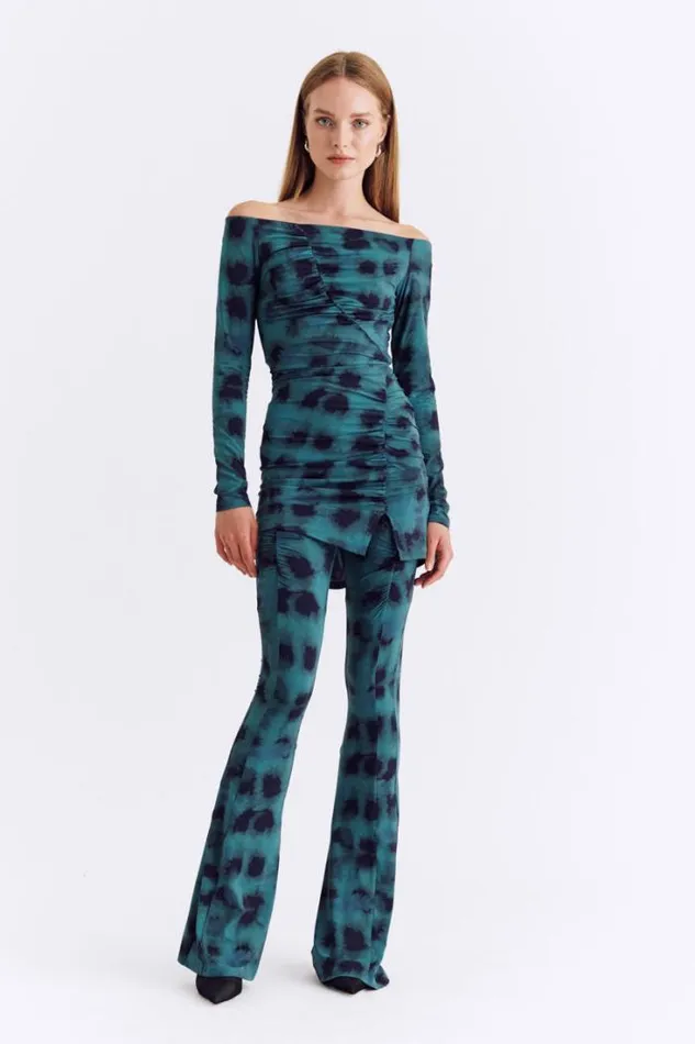 Shop SUBOO Matching Sets Shibori Gathered Pants 8211 Green
