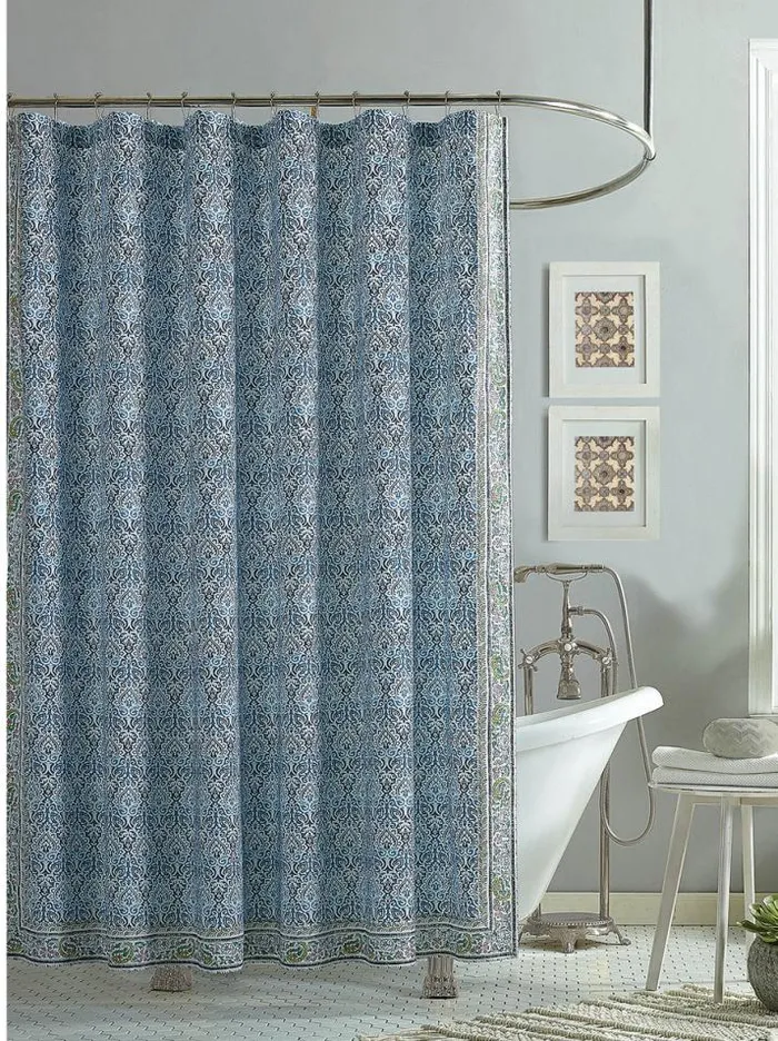 Shower Curtains Accessories Jessica Simpson Talca Lined Shower Curtain In Blue