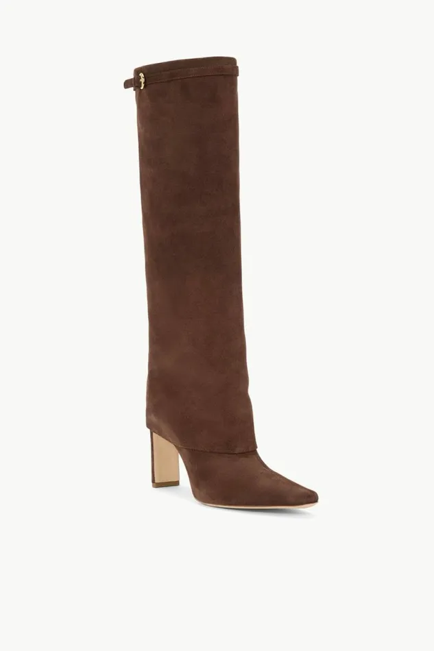 STAUD Boots WALLY FOLDOVER HIGH HEEL BOOT Mahogany Suede 8211 Women STAUD Boots WALLY FOLDOVER HIGH HEEL BOOT Mahogany Suede 8211 Women