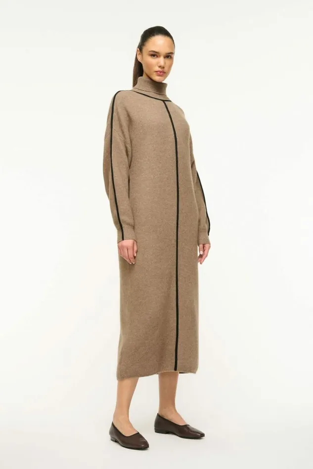 STAUD Dresses APRES DRESS Mushroom Black 8211 Women STAUD Dresses APRES DRESS Mushroom Black 8211 Women
