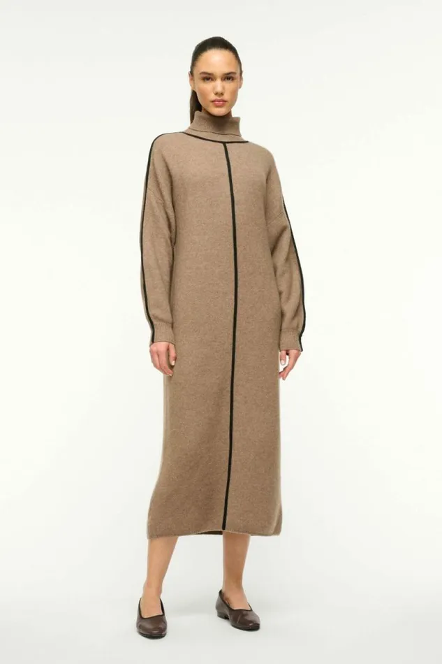 STAUD Dresses APRES DRESS Mushroom Black 8211 Women STAUD Dresses APRES DRESS Mushroom Black 8211 Women