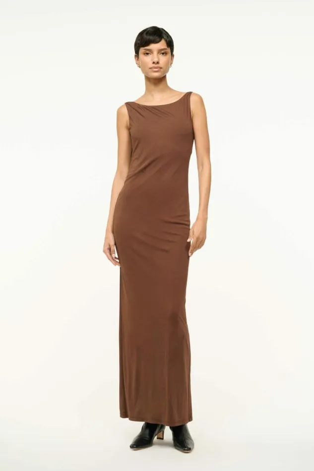 STAUD Dresses BUA DRESS Dark Oak 8211 Women STAUD Dresses BUA DRESS Dark Oak 8211 Women