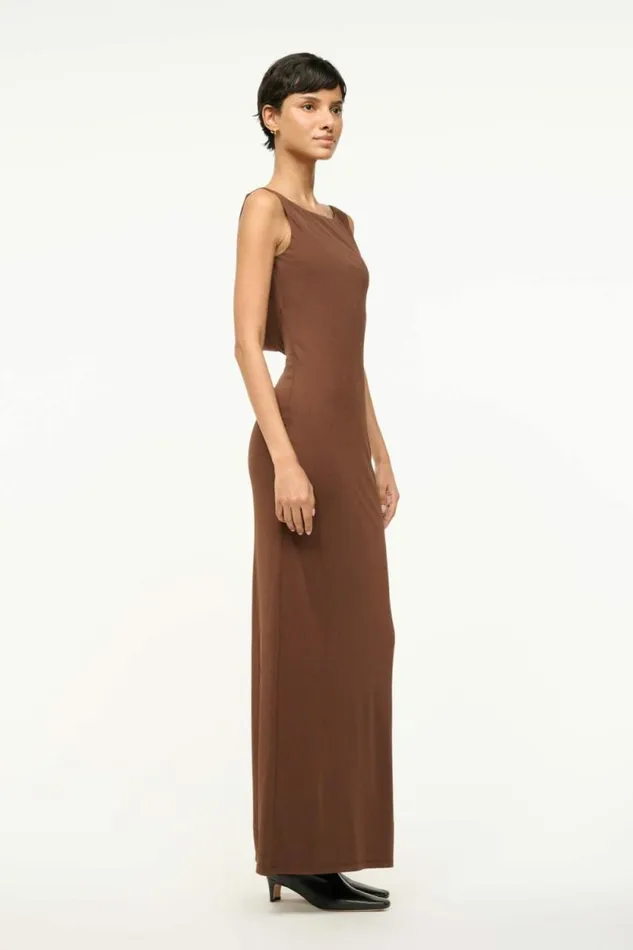 STAUD Dresses BUA DRESS Dark Oak 8211 Women STAUD Dresses BUA DRESS Dark Oak 8211 Women