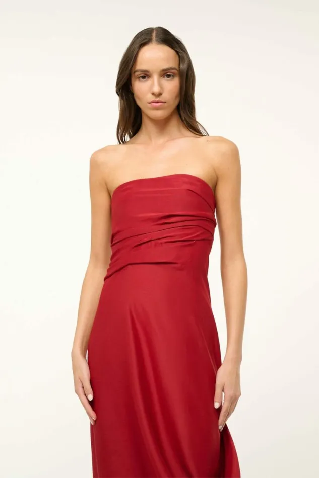 STAUD Dresses CARAVAGGIO DRESS Rouge 8211 Women