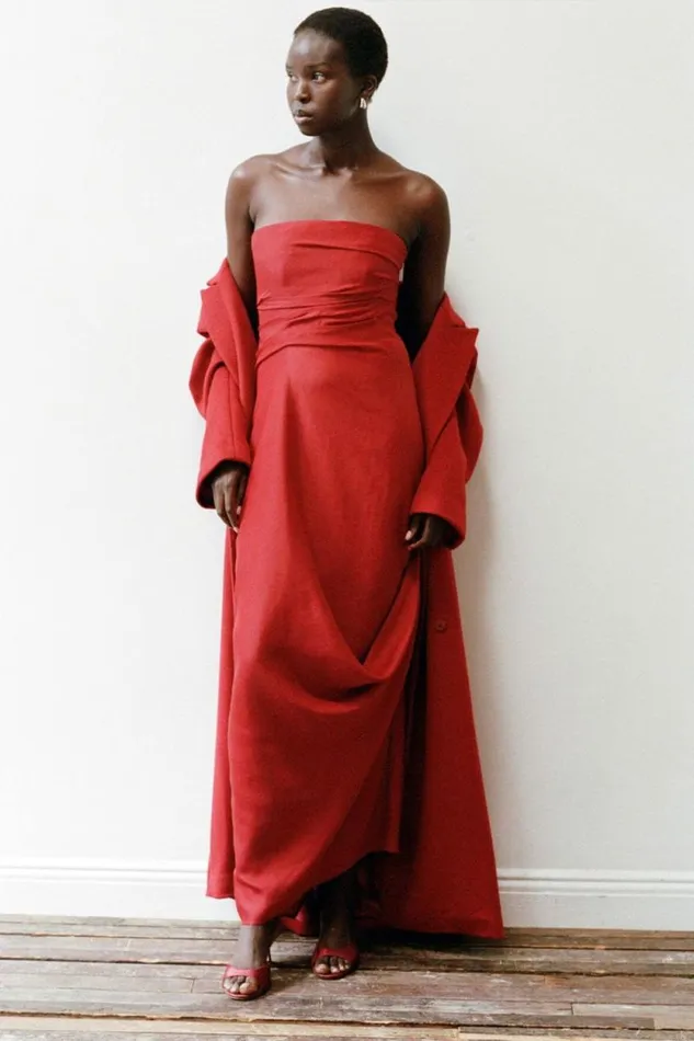 STAUD Dresses CARAVAGGIO DRESS Rouge 8211 Women