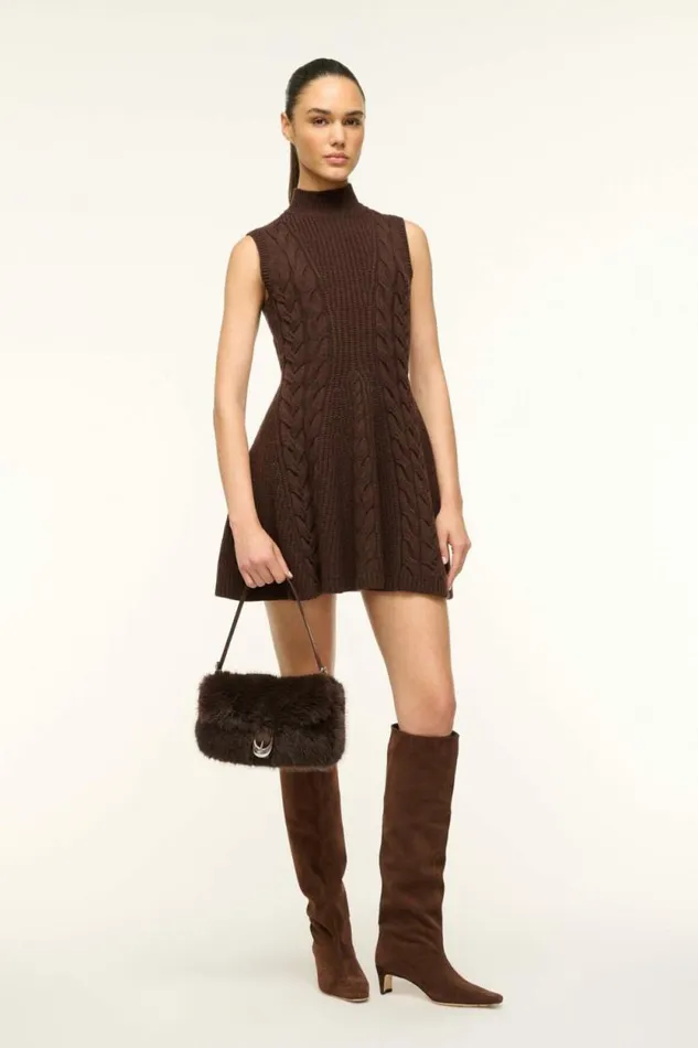 STAUD Dresses CHARADE DRESS Dark Chocolate 8211 Women STAUD Dresses CHARADE DRESS Dark Chocolate 8211 Women