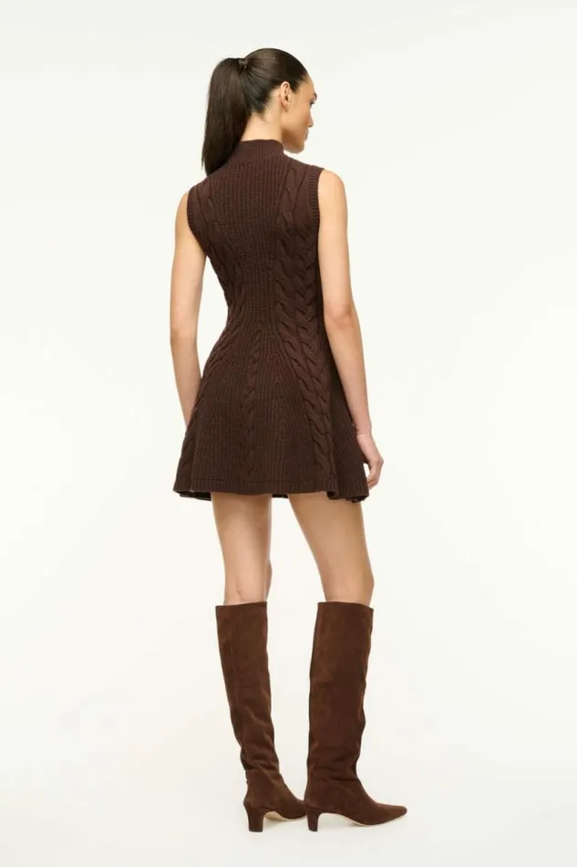 STAUD Dresses CHARADE DRESS Dark Chocolate 8211 Women STAUD Dresses CHARADE DRESS Dark Chocolate 8211 Women