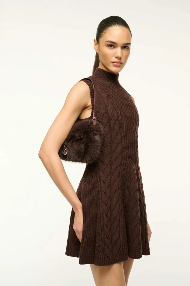 STAUD Dresses CHARADE DRESS Dark Chocolate 8211 Women STAUD Dresses CHARADE DRESS Dark Chocolate 8211 Women