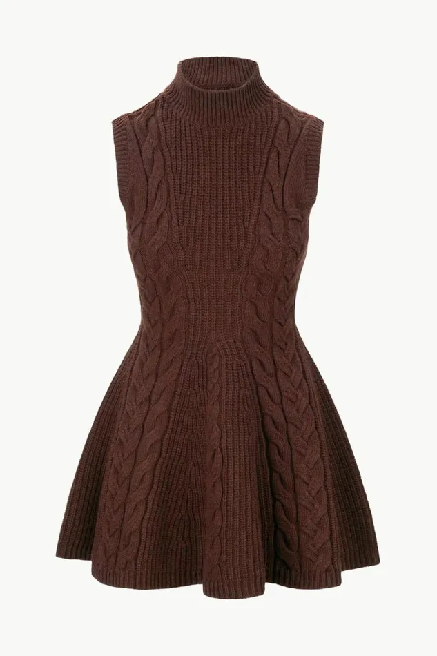 STAUD Dresses CHARADE DRESS Dark Chocolate 8211 Women STAUD Dresses CHARADE DRESS Dark Chocolate 8211 Women