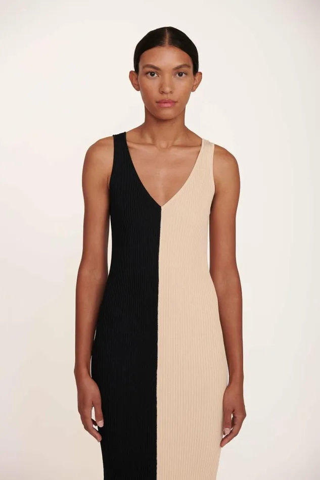 STAUD Dresses DANA DRESS Buff Black 8211 Women