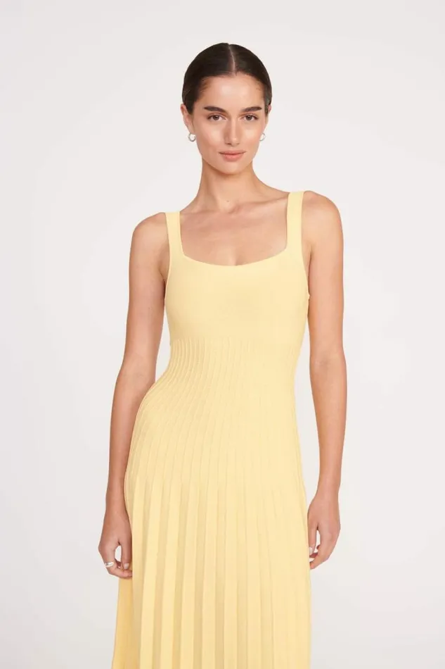 STAUD Dresses ELLISON DRESS Lemon Drop 8211 Women STAUD Dresses ELLISON DRESS Lemon Drop 8211 Women