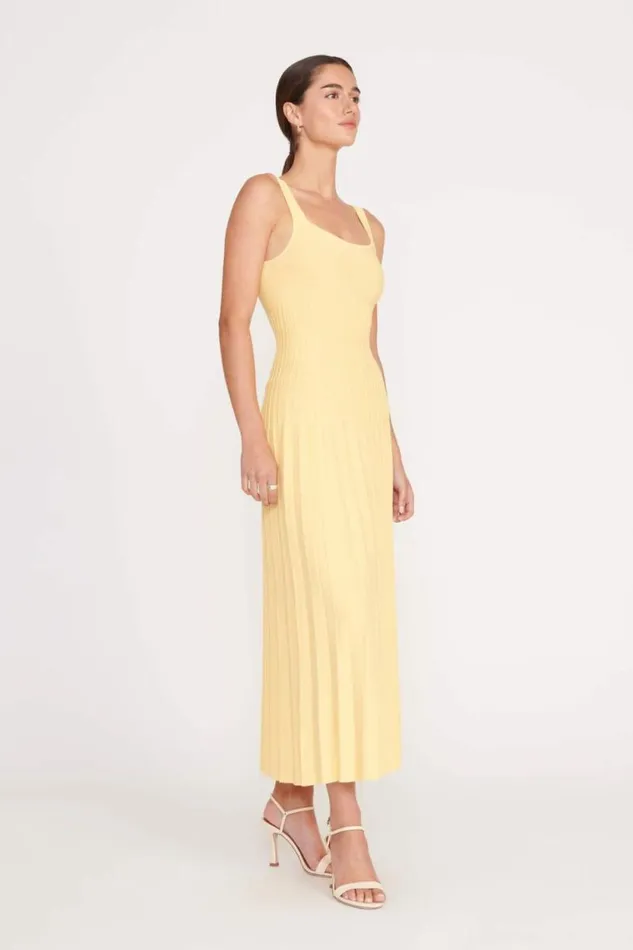 STAUD Dresses ELLISON DRESS Lemon Drop 8211 Women STAUD Dresses ELLISON DRESS Lemon Drop 8211 Women