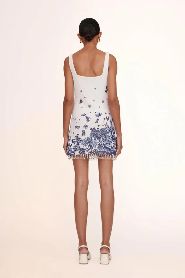 STAUD Dresses LE SABLE DRESS Blue Toile 8211 Women STAUD Dresses LE SABLE DRESS Blue Toile 8211 Women