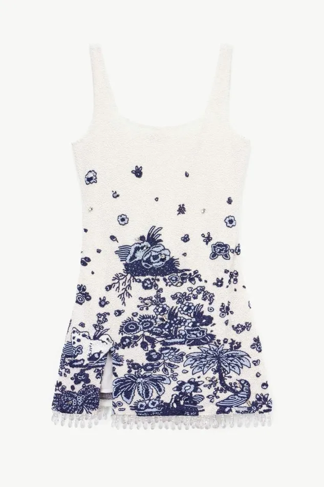 STAUD Dresses LE SABLE DRESS Blue Toile 8211 Women STAUD Dresses LE SABLE DRESS Blue Toile 8211 Women