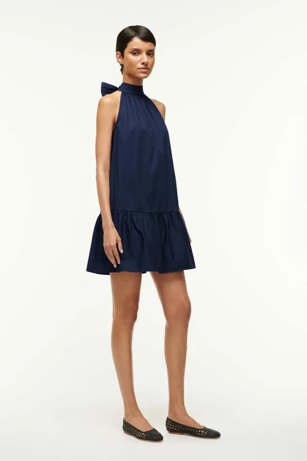 STAUD Dresses MINI MARLOWE DRESS Navy 8211 Women STAUD Dresses MINI MARLOWE DRESS Navy 8211 Women