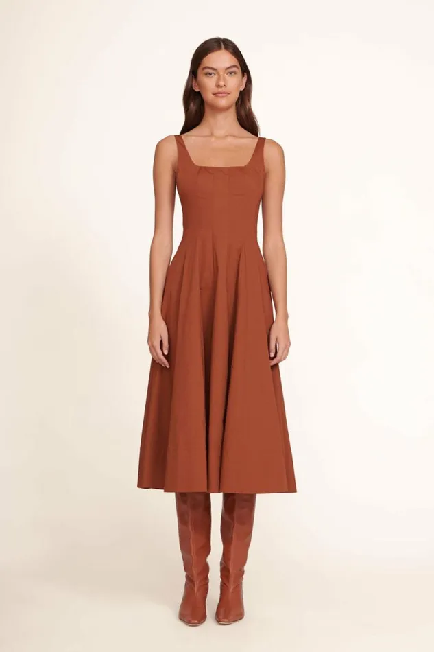 STAUD Dresses WELLS DRESS Tan 8211 Women
