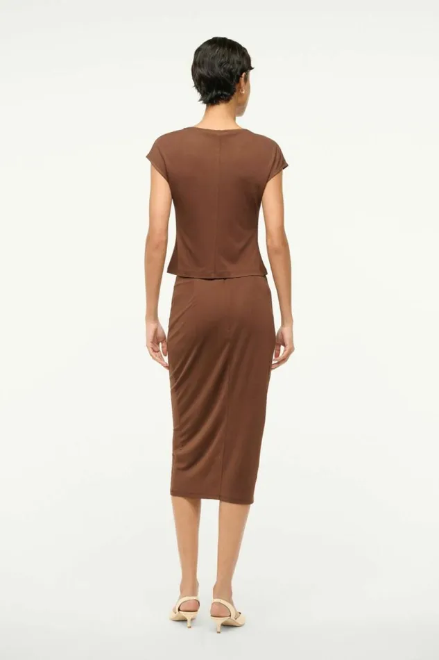 STAUD Skirts CHANA SKIRT Dark Oak 8211 Women STAUD Skirts CHANA SKIRT Dark Oak 8211 Women