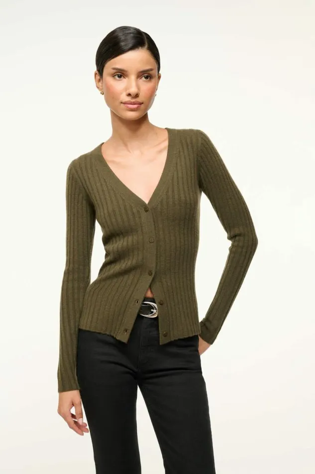 STAUD Sweaters CARGO CASHMERE SWEATER Dark Olive 8211 Women STAUD Sweaters CARGO CASHMERE SWEATER Dark Olive 8211 Women