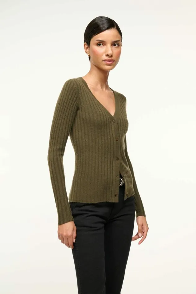 STAUD Sweaters CARGO CASHMERE SWEATER Dark Olive 8211 Women STAUD Sweaters CARGO CASHMERE SWEATER Dark Olive 8211 Women