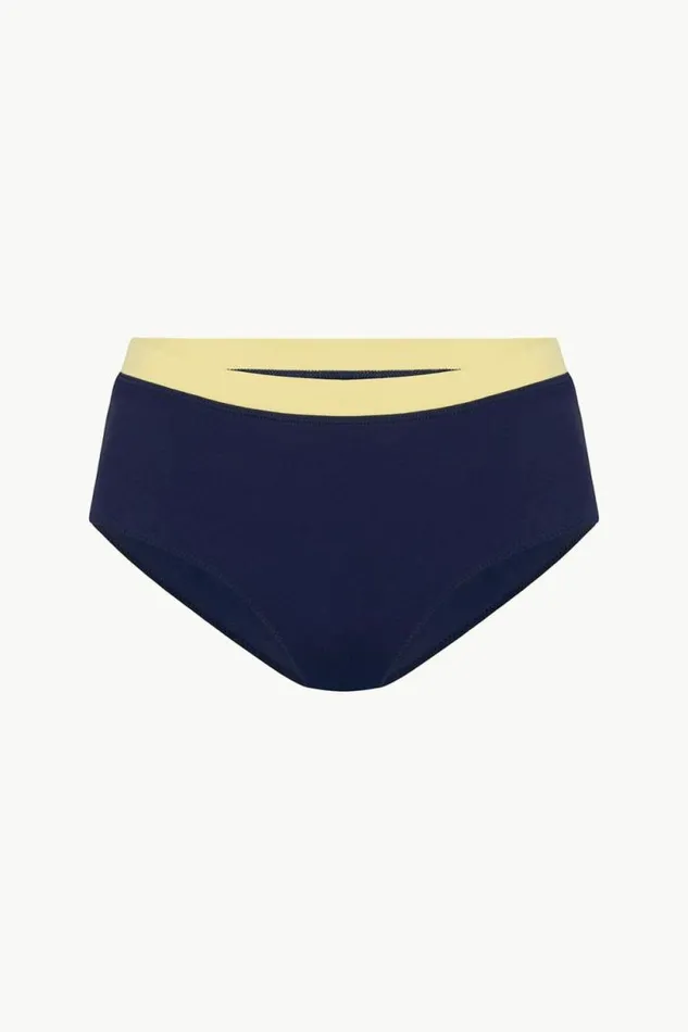 STAUD Swim DEVON HIGH RISE BIKINI BOTTOM Navy Colorblock 8211 Women STAUD Swim DEVON HIGH RISE BIKINI BOTTOM Navy Colorblock 8211 Women
