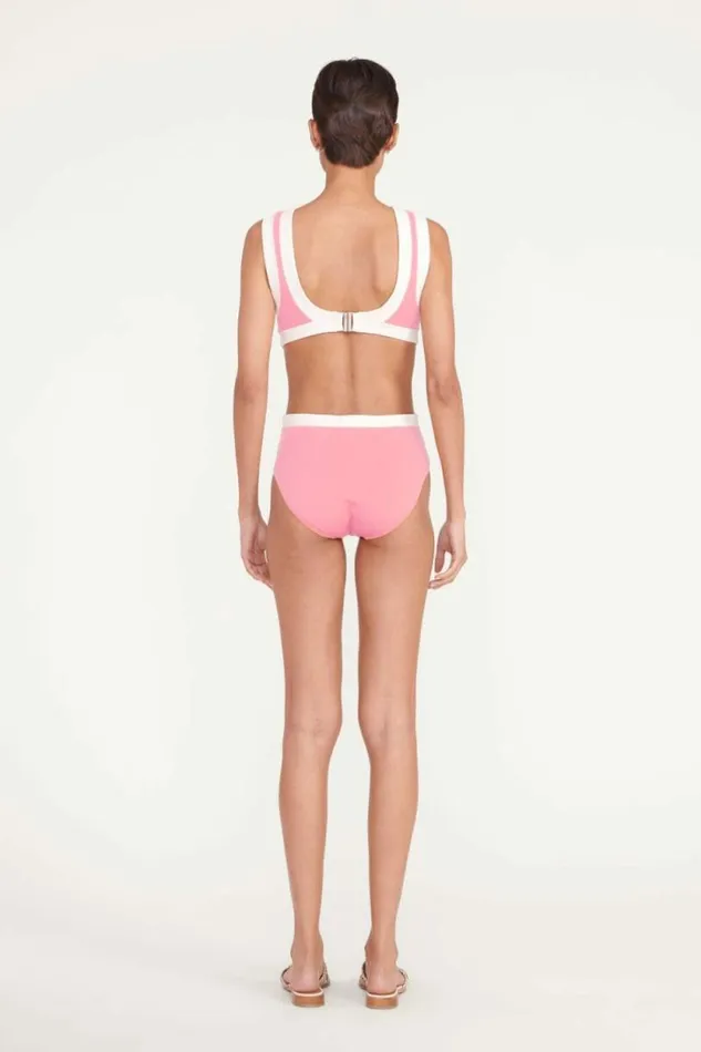 STAUD Swim DOLCE ONE PIECE Coral Pink White 8211 Women STAUD Swim DOLCE ONE PIECE Coral Pink White 8211 Women