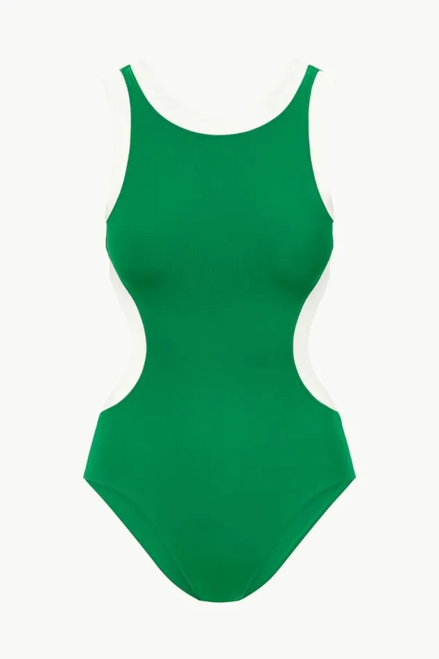 STAUD Swim DOLCE ONE PIECE Vert White 8211 Women STAUD Swim DOLCE ONE PIECE Vert White 8211 Women