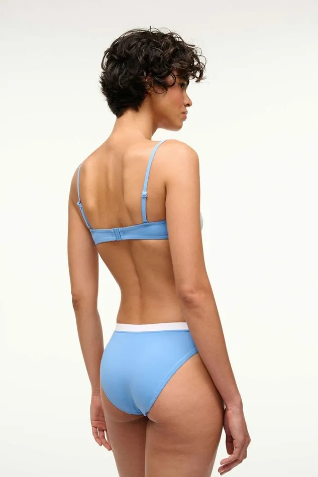STAUD Swim JO BALCONETTE BIKINI TOP Azure White 8211 Women STAUD Swim JO BALCONETTE BIKINI TOP Azure White 8211 Women