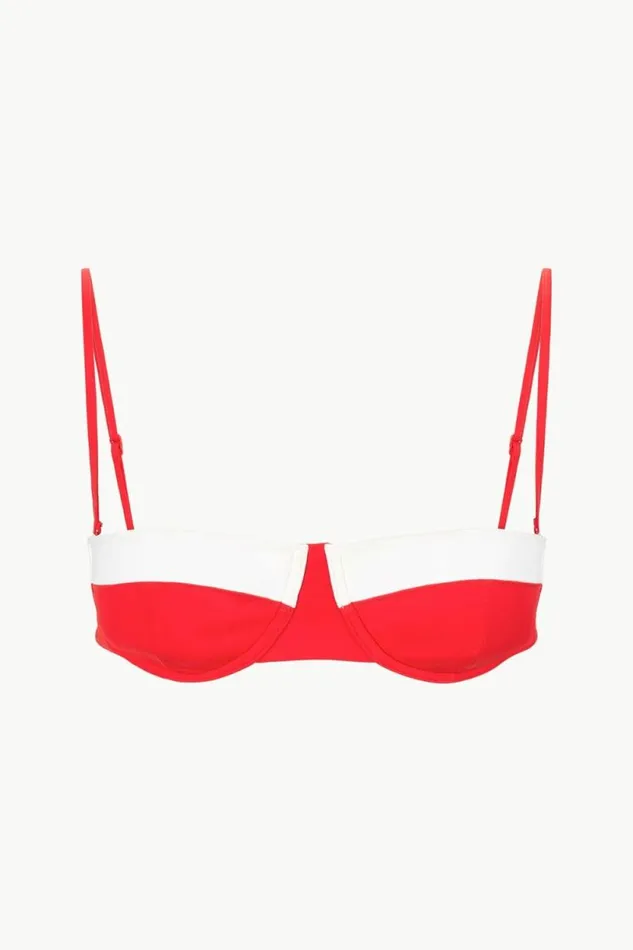 STAUD Swim JO BALCONETTE TOP Red White 8211 Women STAUD Swim JO BALCONETTE TOP Red White 8211 Women