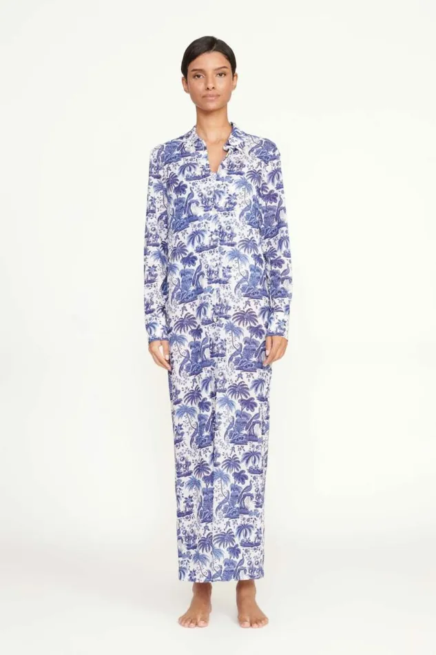 STAUD Swim VITA DRESS Blue Toile 8211 Women