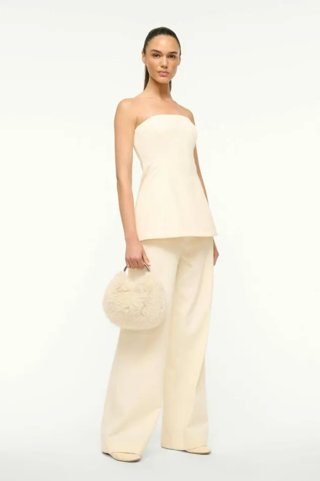 STAUD The Evening Edit ROMEO FAUX FUR BAG Cream 8211 Women STAUD The Evening Edit ROMEO FAUX FUR BAG Cream 8211 Women