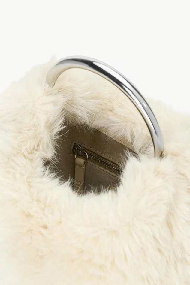 STAUD The Evening Edit ROMEO FAUX FUR BAG Cream 8211 Women STAUD The Evening Edit ROMEO FAUX FUR BAG Cream 8211 Women