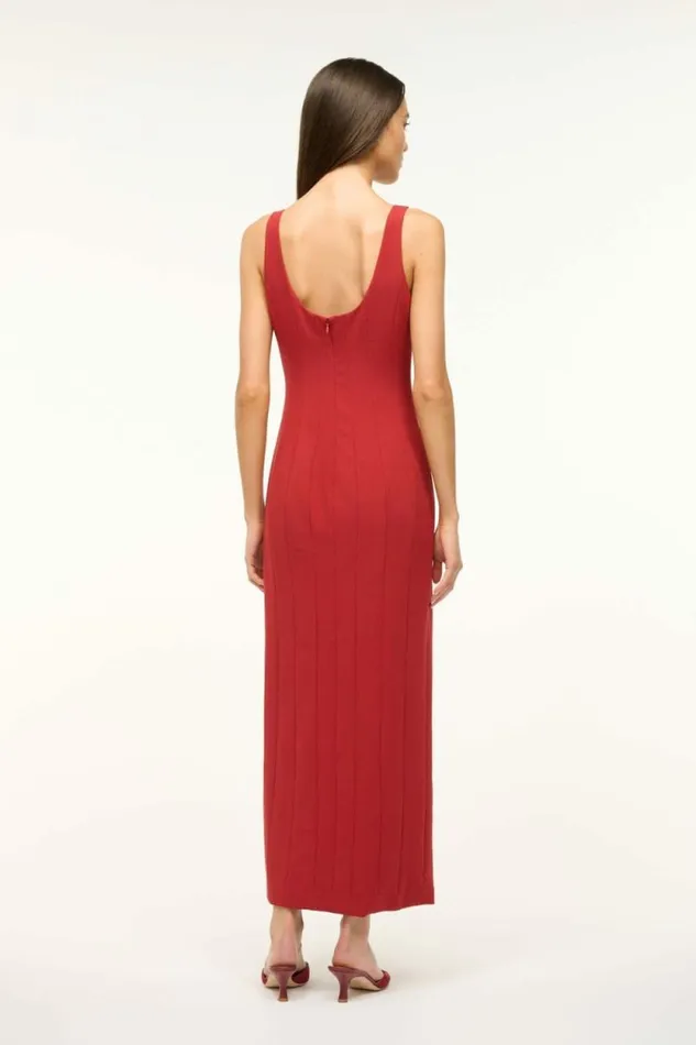STAUD The Knit Shop ANKLE PORTRAIT DRESS Rouge 8211 Women
