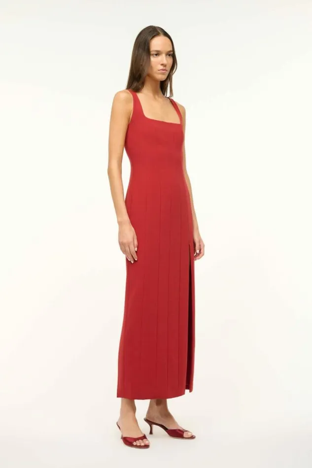 STAUD The Knit Shop ANKLE PORTRAIT DRESS Rouge 8211 Women