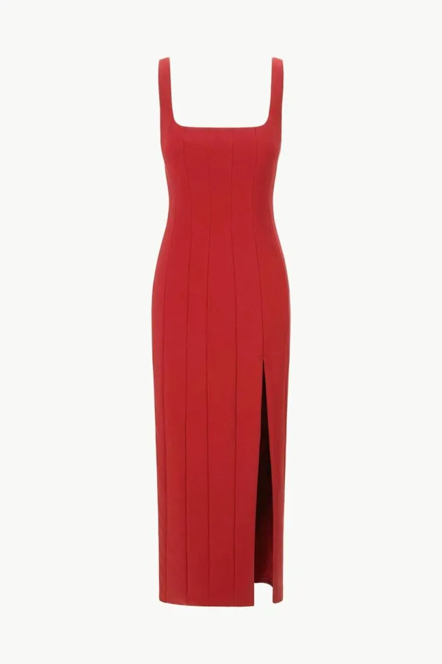 STAUD The Knit Shop ANKLE PORTRAIT DRESS Rouge 8211 Women