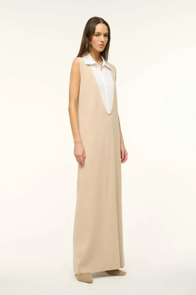 STAUD The Knit Shop LESLIE DRESS Camel White 8211 Women STAUD The Knit Shop LESLIE DRESS Camel White 8211 Women