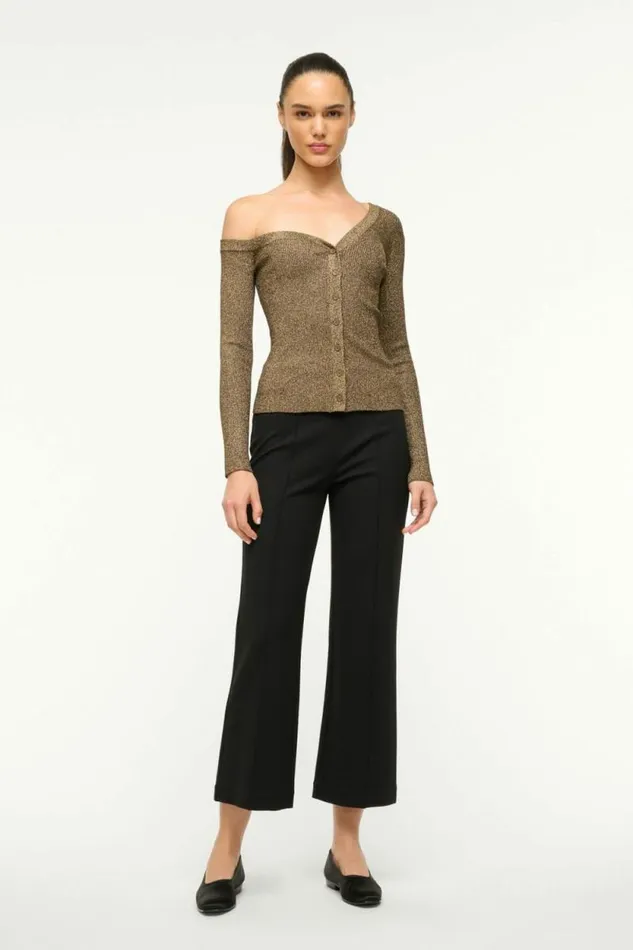 STAUD Tops CRAFTSMAN SWEATER Metallic Gold 8211 Women STAUD Tops CRAFTSMAN SWEATER Metallic Gold 8211 Women