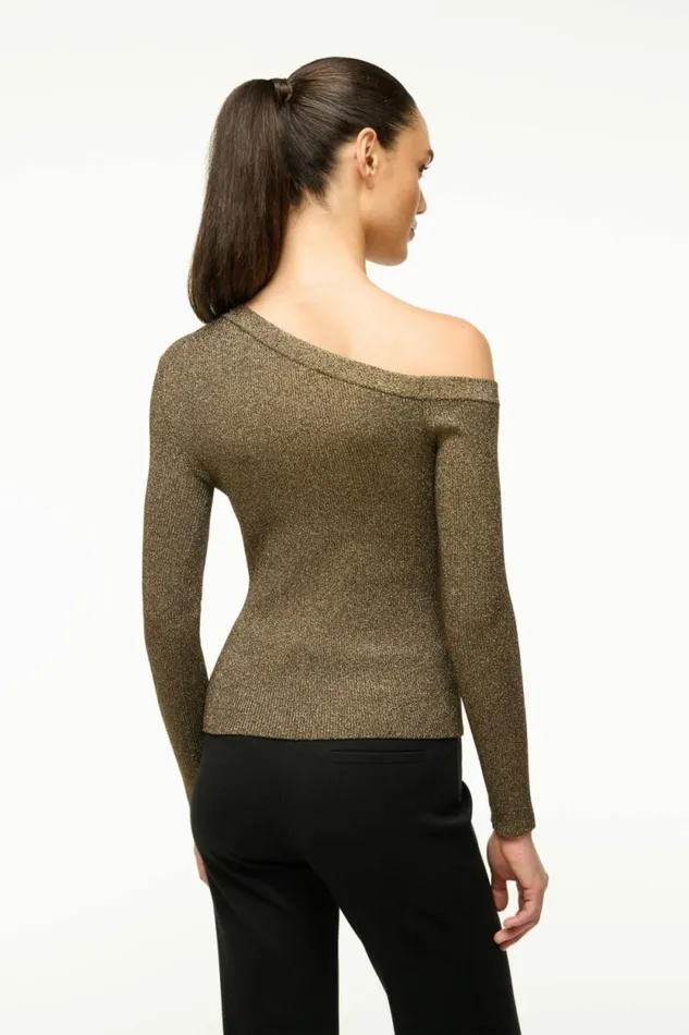 STAUD Tops CRAFTSMAN SWEATER Metallic Gold 8211 Women STAUD Tops CRAFTSMAN SWEATER Metallic Gold 8211 Women