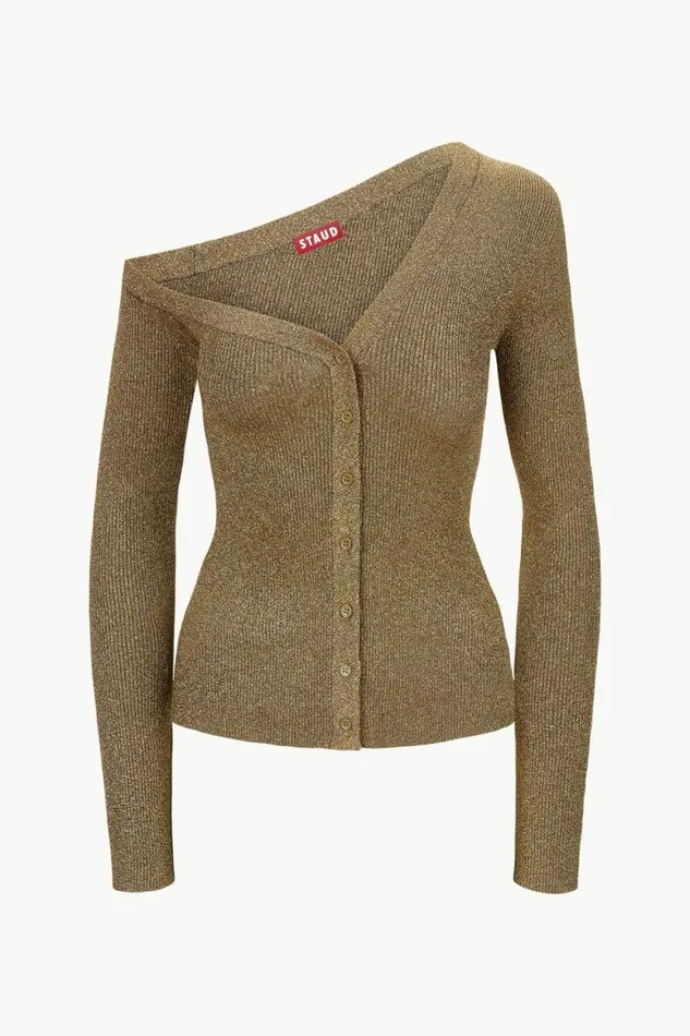 STAUD Tops CRAFTSMAN SWEATER Metallic Gold 8211 Women STAUD Tops CRAFTSMAN SWEATER Metallic Gold 8211 Women