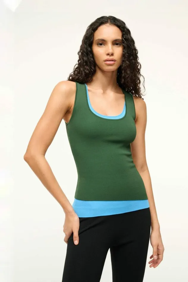 STAUD Tops HERMOSA TANK Jungle Sky 8211 Women STAUD Tops HERMOSA TANK Jungle Sky 8211 Women