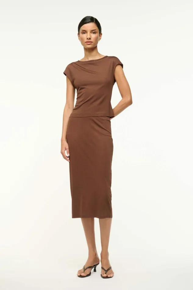 STAUD Tops SUNISA TOP Dark Oak 8211 Women STAUD Tops SUNISA TOP Dark Oak 8211 Women