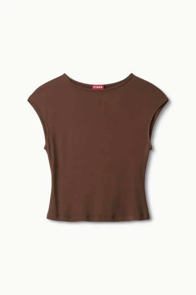 STAUD Tops SUNISA TOP Dark Oak 8211 Women STAUD Tops SUNISA TOP Dark Oak 8211 Women