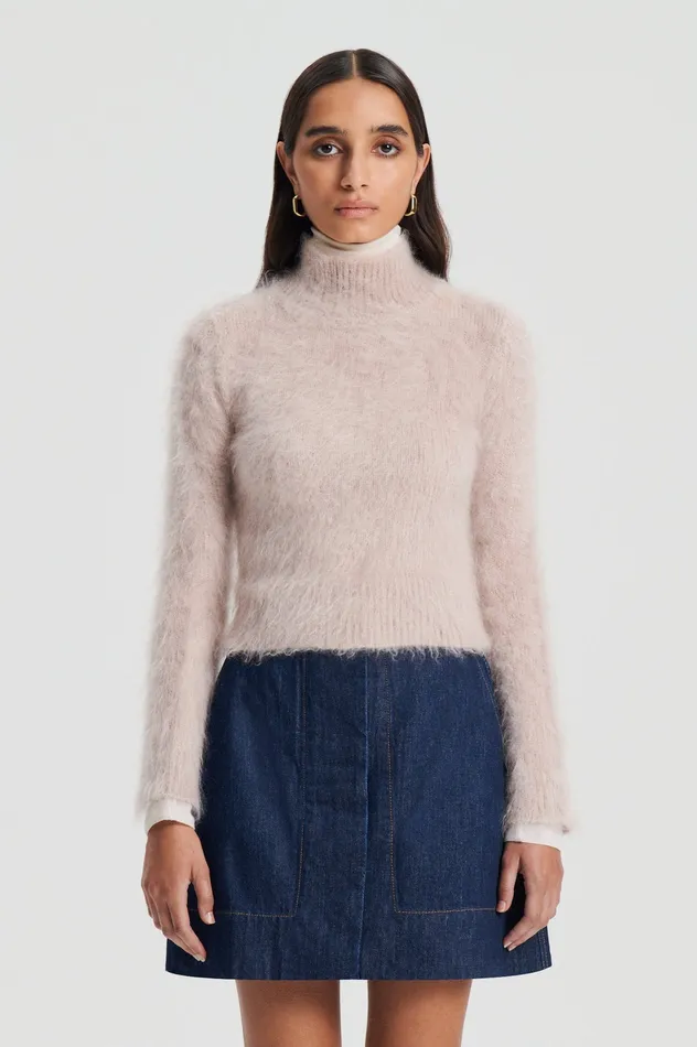 Sweaters BRUSHED MOHAIR SLIM SWEATER MINK Scanlan Theodore Women Sweaters BRUSHED MOHAIR SLIM SWEATER MINK Scanlan Theodore Women