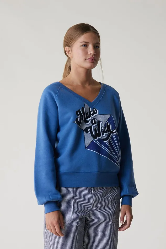 Sweatshirts Women Leon and Harper Shiva Wish Sweatshirt Sea