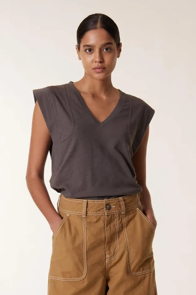 TShirts and Tops Women Leon and Harper Trima1 Plain Tank Top Carbone