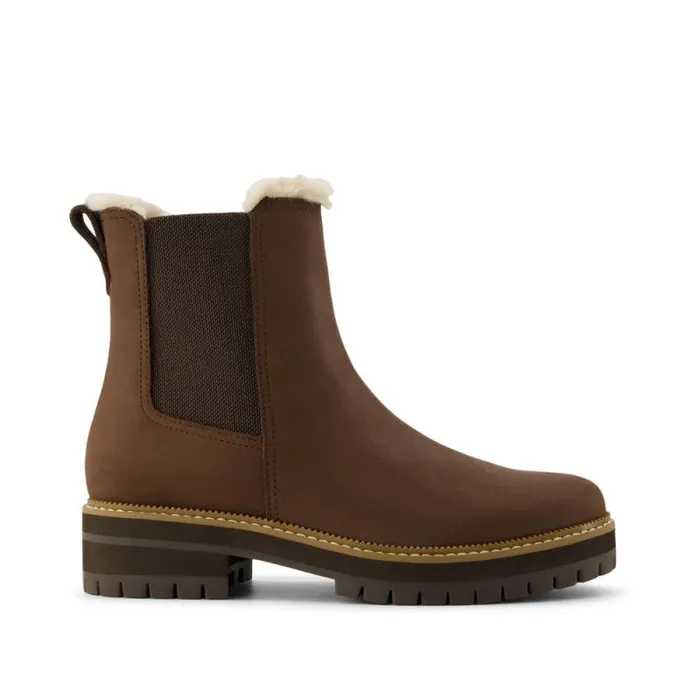 Toms Boots and Booties Bennet Boot Water Resistant Oak Brown Nubuck Leather Faux Fur 8211 Women