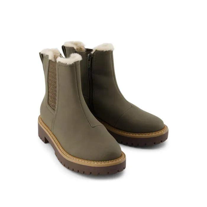 Toms Boots and Booties Bennet Kids Boot Canteen Nubuck Pu With Faux Fur 8211 Kids Toms Boots and Booties Bennet Kids Boot Canteen Nubuck Pu With Faux Fur 8211 Kids