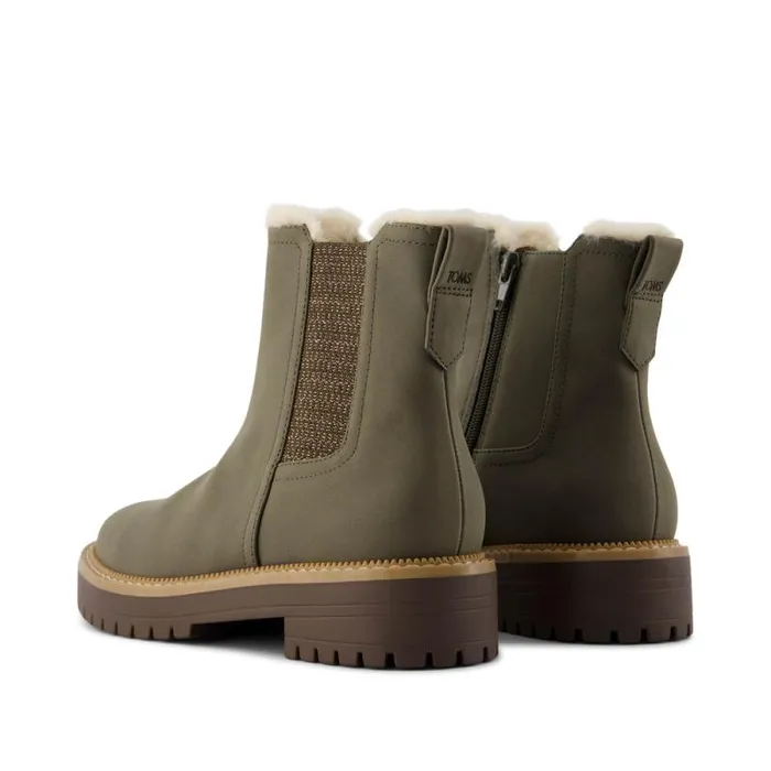 Toms Boots and Booties Bennet Kids Boot Canteen Nubuck Pu With Faux Fur 8211 Kids Toms Boots and Booties Bennet Kids Boot Canteen Nubuck Pu With Faux Fur 8211 Kids