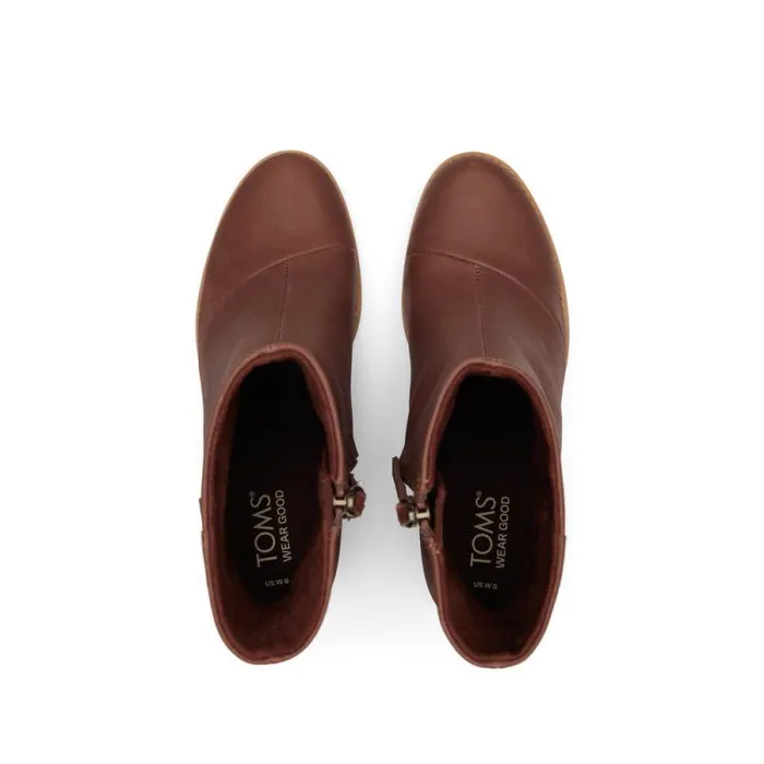 Toms Boots and Booties Evelyn Heeled Boot Leather Chestnut 8211 Women Toms Boots and Booties Evelyn Heeled Boot Leather Chestnut 8211 Women