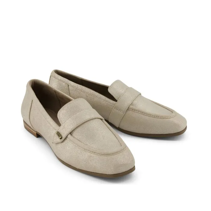 Toms Flats and Loafers Lynette Loafer Champagne Metallic Suede 8211 Women Toms Flats and Loafers Lynette Loafer Champagne Metallic Suede 8211 Women
